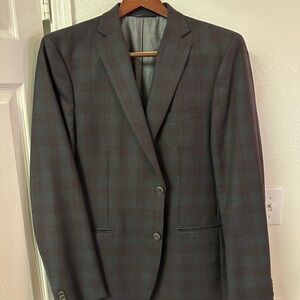 Michael Kors Maroon/ Navy Plaid Blazer 44L Never Worn